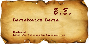 Bartakovics Berta névjegykártya